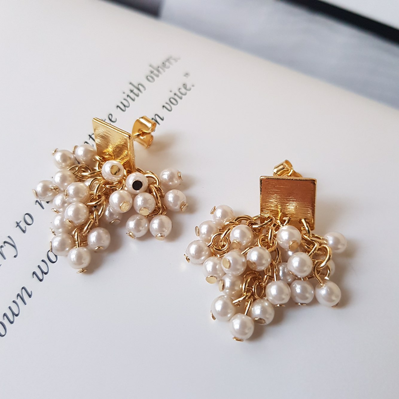 Aiina Pearl Song Drop Earrings Wedding Look Office