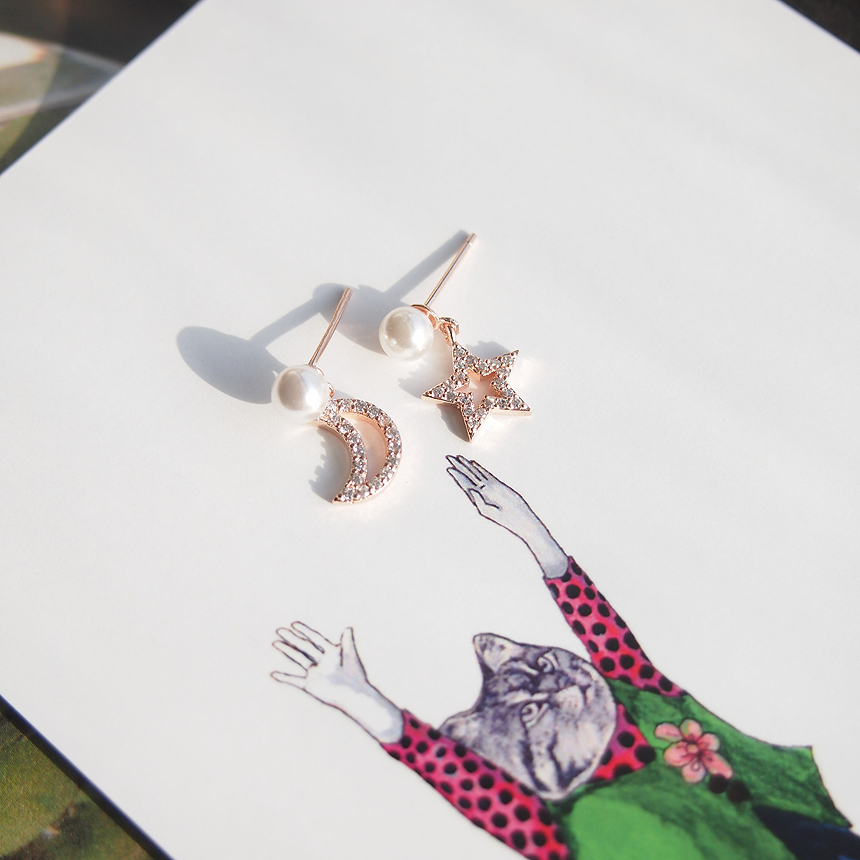 Anti-allergic silver pearl drop earrings 2color si