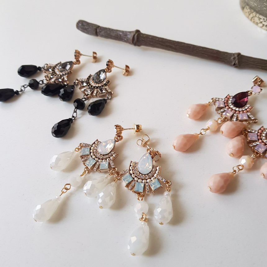 Eleuswal Crystal Drop Earrings 3color Chic Dodgy S