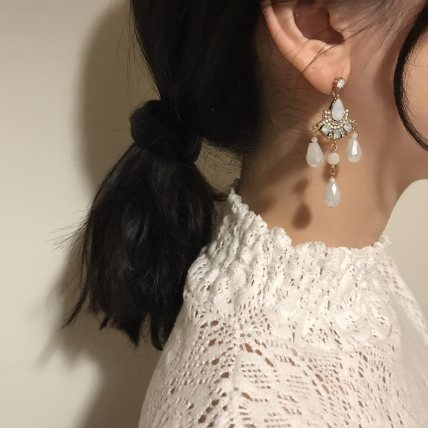 Eleuswal Crystal Drop Earrings 3color Chic Dodgy S