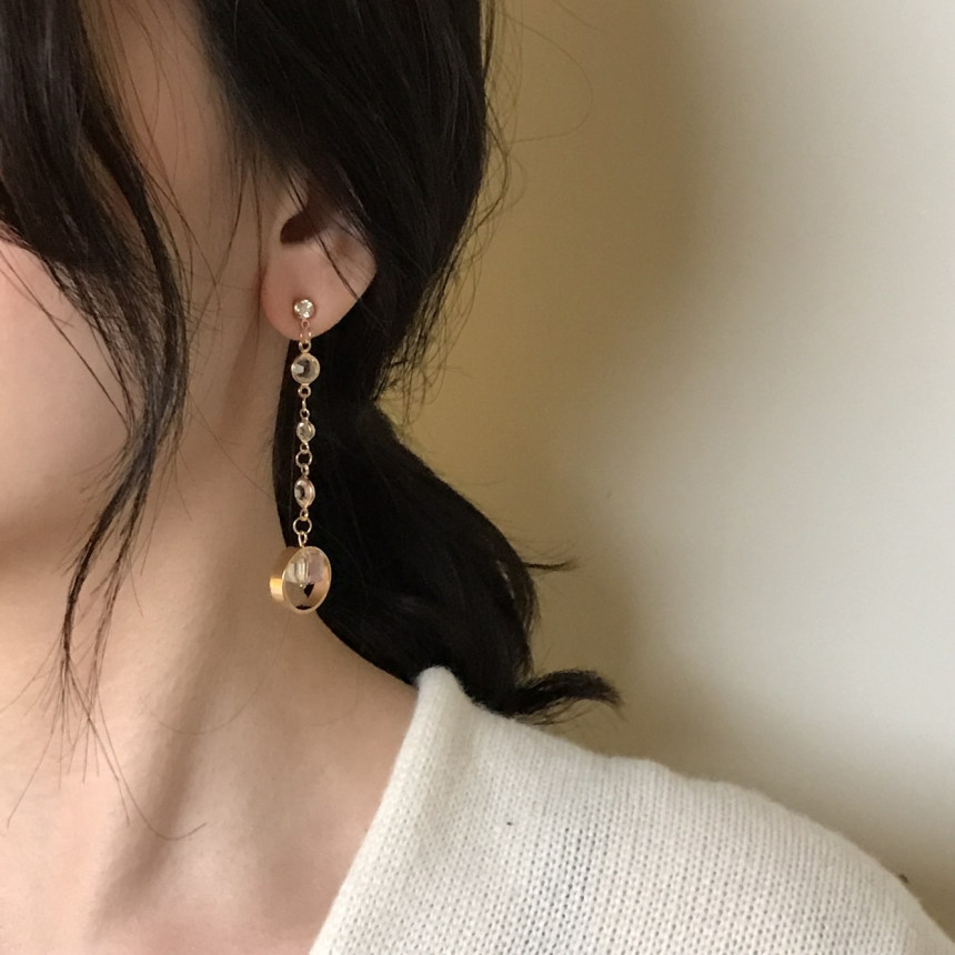 Crystal Drop Earrings 3color Wedding Look Office L