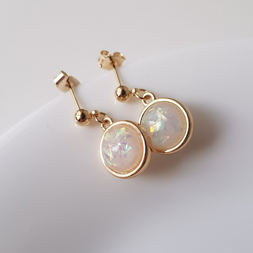 Space Ball HOMEYAKA Cubic Drop Earrings 4color Lov