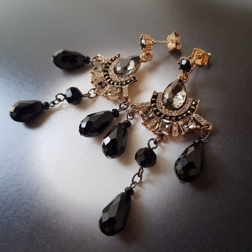 Eleuswal Crystal Drop Earrings 3color Chic Dodgy S