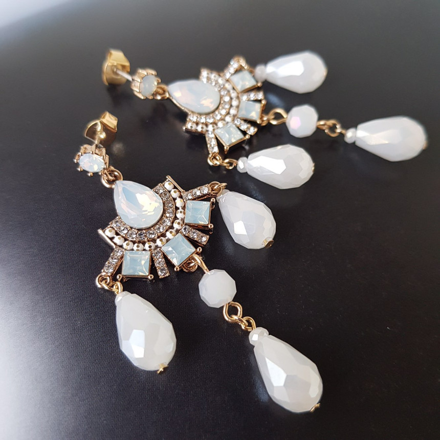 Eleuswal Crystal Drop Earrings 3color Chic Dodgy S