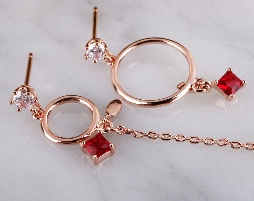 Volare Red Berry Earrings SPE321 Lovely coordinati