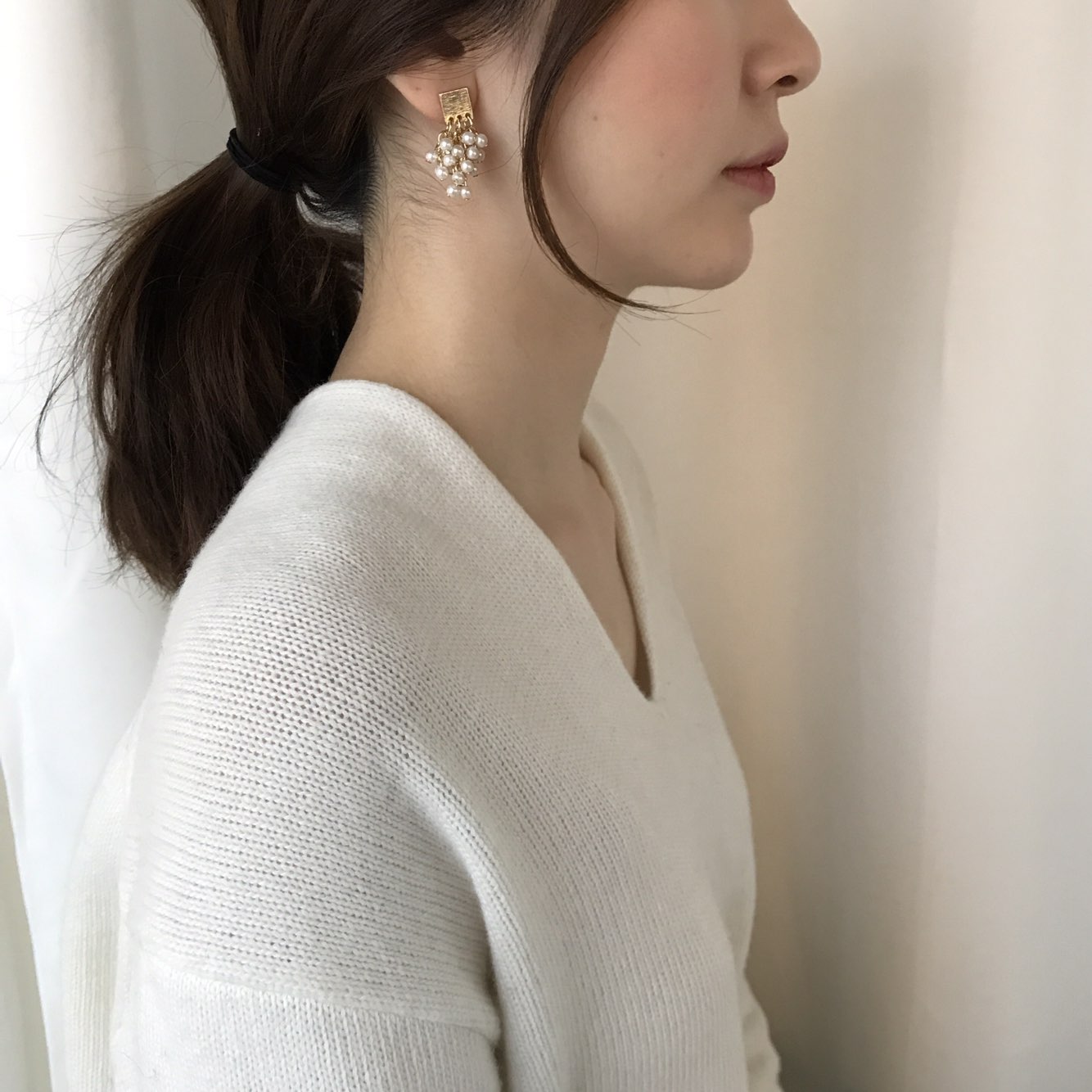 Aiina Pearl Song Drop Earrings Wedding Look Office