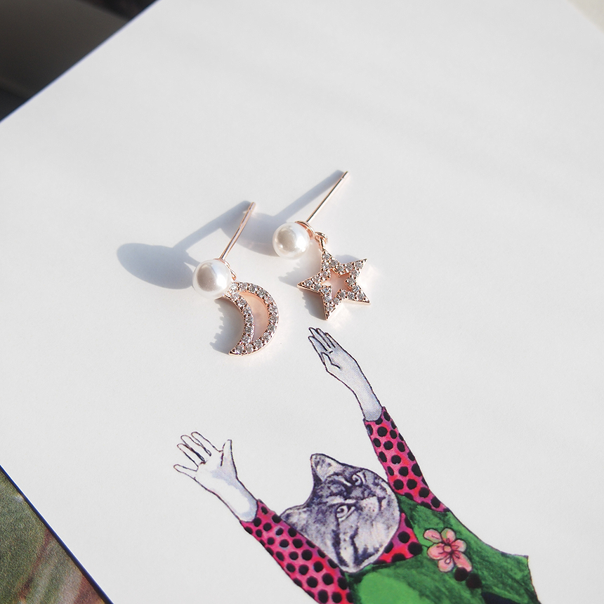 Anti-allergic silver pearl drop earrings 2color si