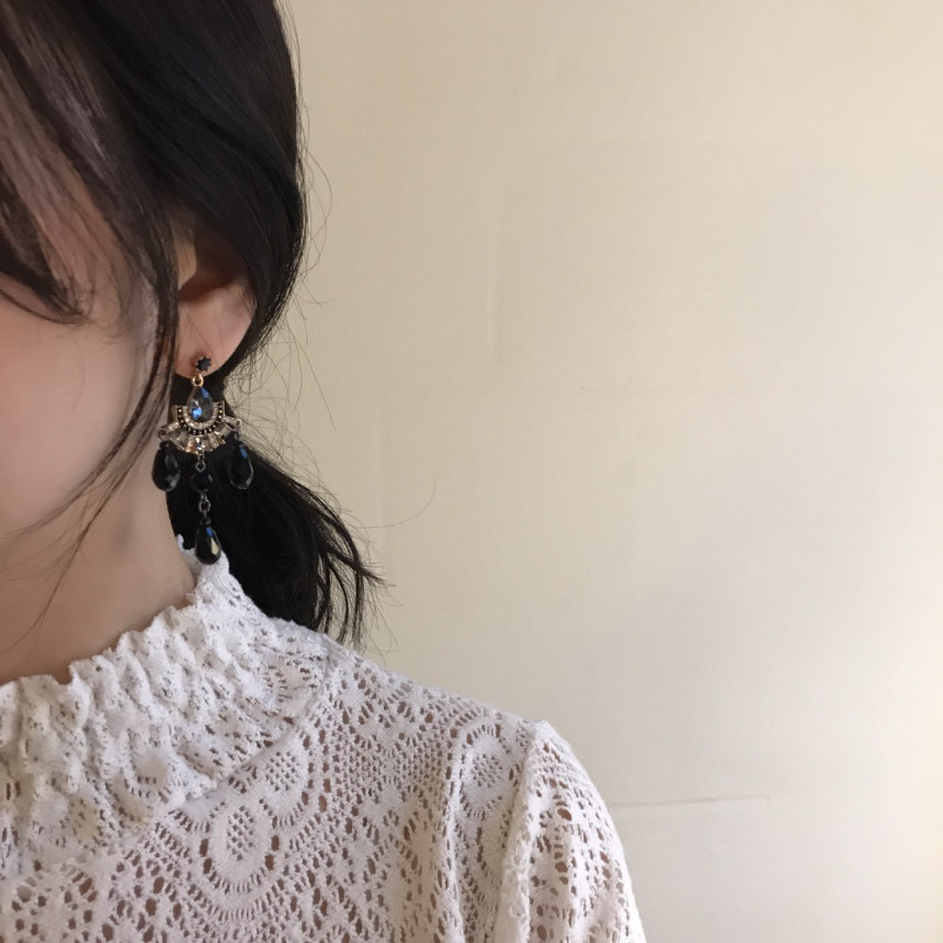 Eleuswal Crystal Drop Earrings 3color Chic Dodgy S