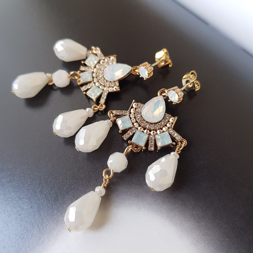 Eleuswal Crystal Drop Earrings 3color Chic Dodgy S