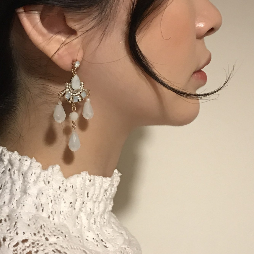 Eleuswal Crystal Drop Earrings 3color Chic Dodgy S