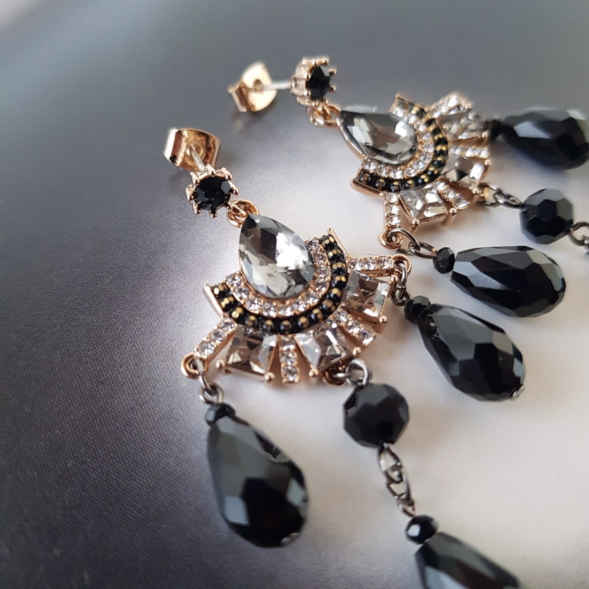 Eleuswal Crystal Drop Earrings 3color Chic Dodgy S