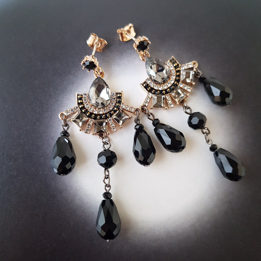 Eleuswal Crystal Drop Earrings 3color Chic Dodgy S