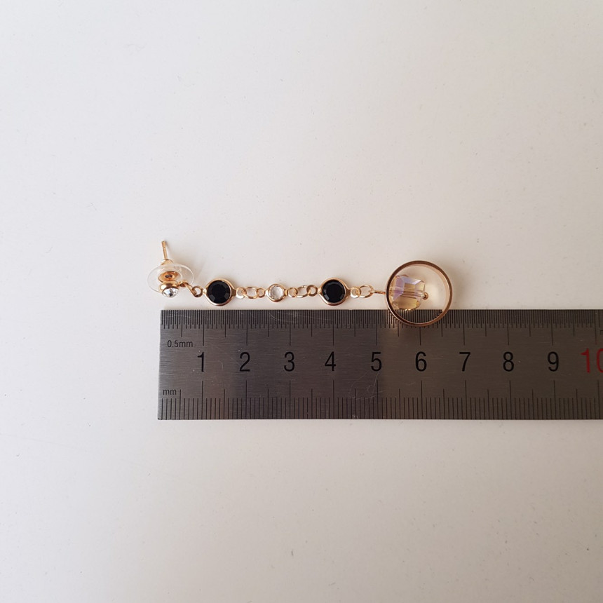 Crystal Drop Earrings 3color Wedding Look Office L