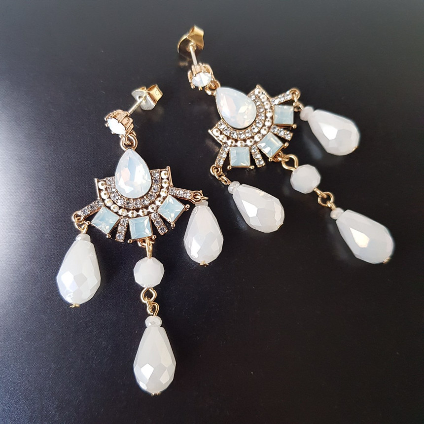 Eleuswal Crystal Drop Earrings 3color Chic Dodgy S