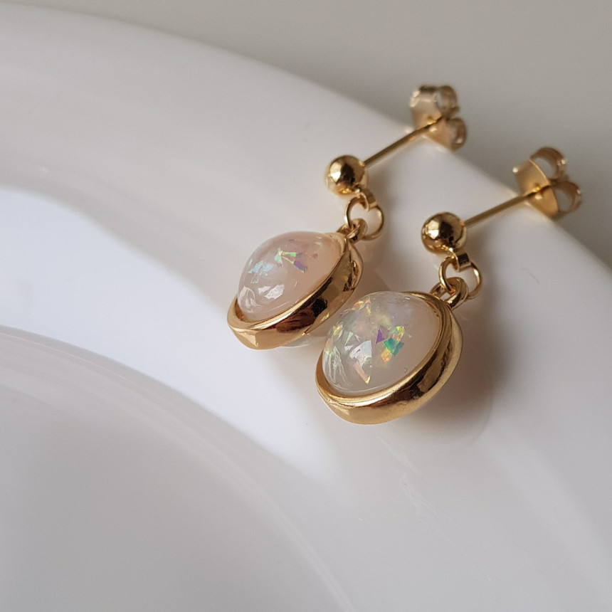 Space Ball HOMEYAKA Cubic Drop Earrings 4color Lov