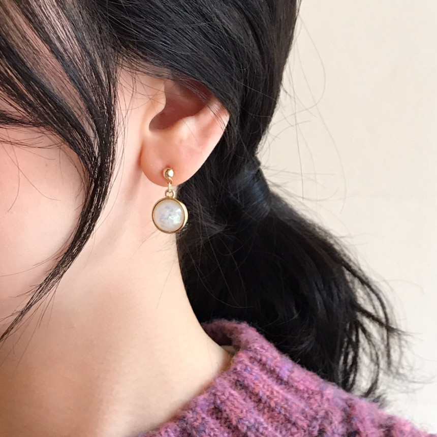 Space Ball HOMEYAKA Cubic Drop Earrings 4color Lov