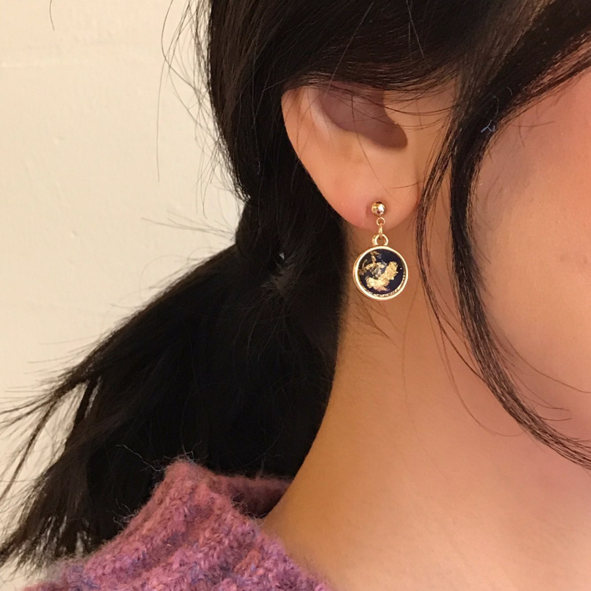 Space Ball HOMEYAKA Cubic Drop Earrings 4color Lov