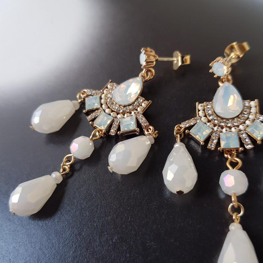 Eleuswal Crystal Drop Earrings 3color Chic Dodgy S