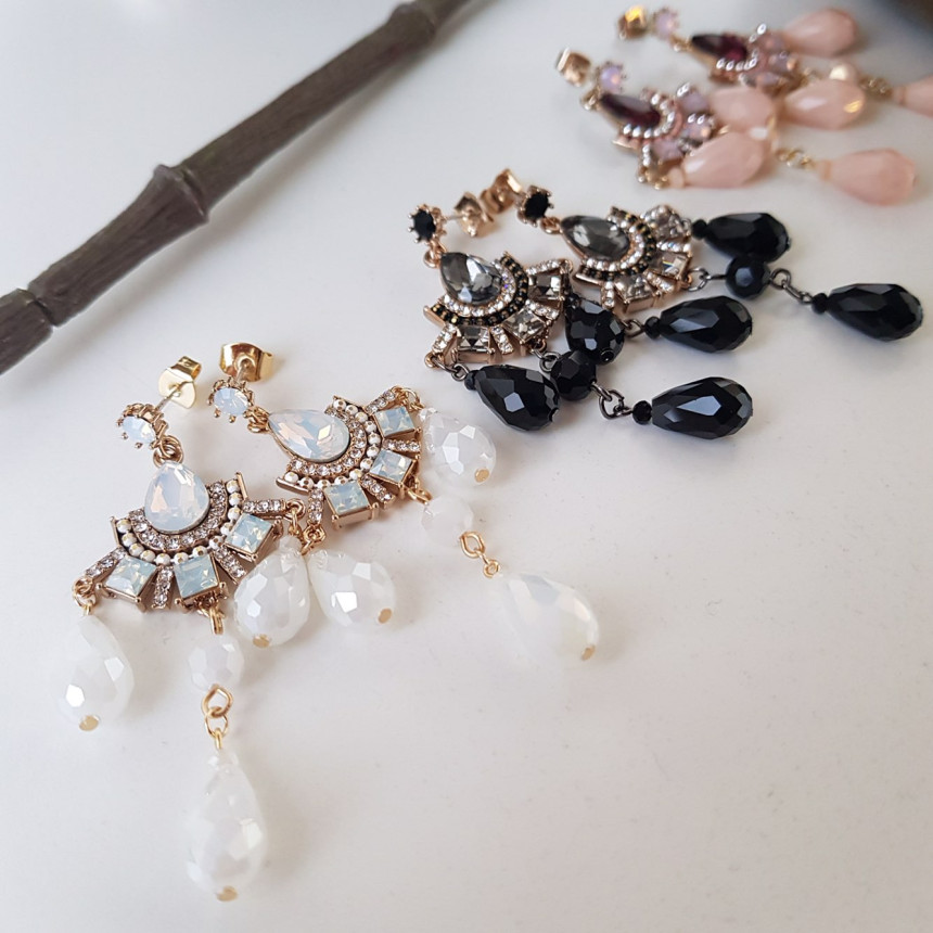 Eleuswal Crystal Drop Earrings 3color Chic Dodgy S
