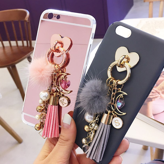 <b><p>Galaxy Note Pom foam Initi Keyring Tassel</p></b><b><p>ギャラクシーノート8ポンポンがイニシャルキーリングタッセルケースiPhone 8のガールフレンドの贈</p></b><br /><br /><p align='center'>