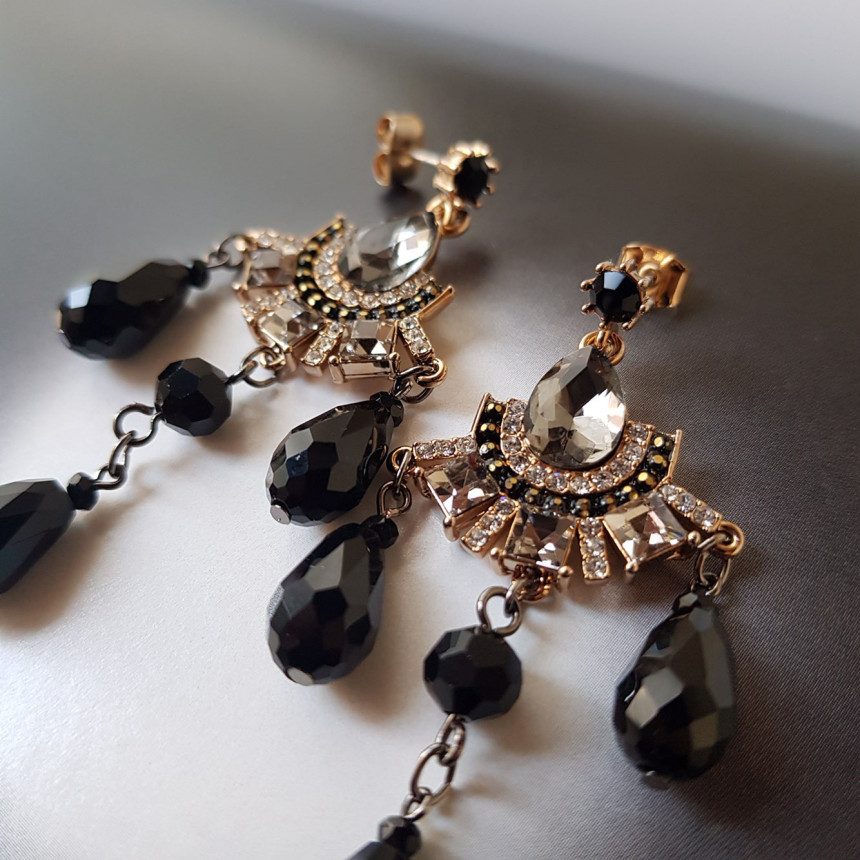 Eleuswal Crystal Drop Earrings 3color Chic Dodgy S