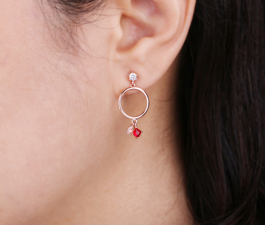 Volare Red Berry Earrings SPE321 Lovely coordinati