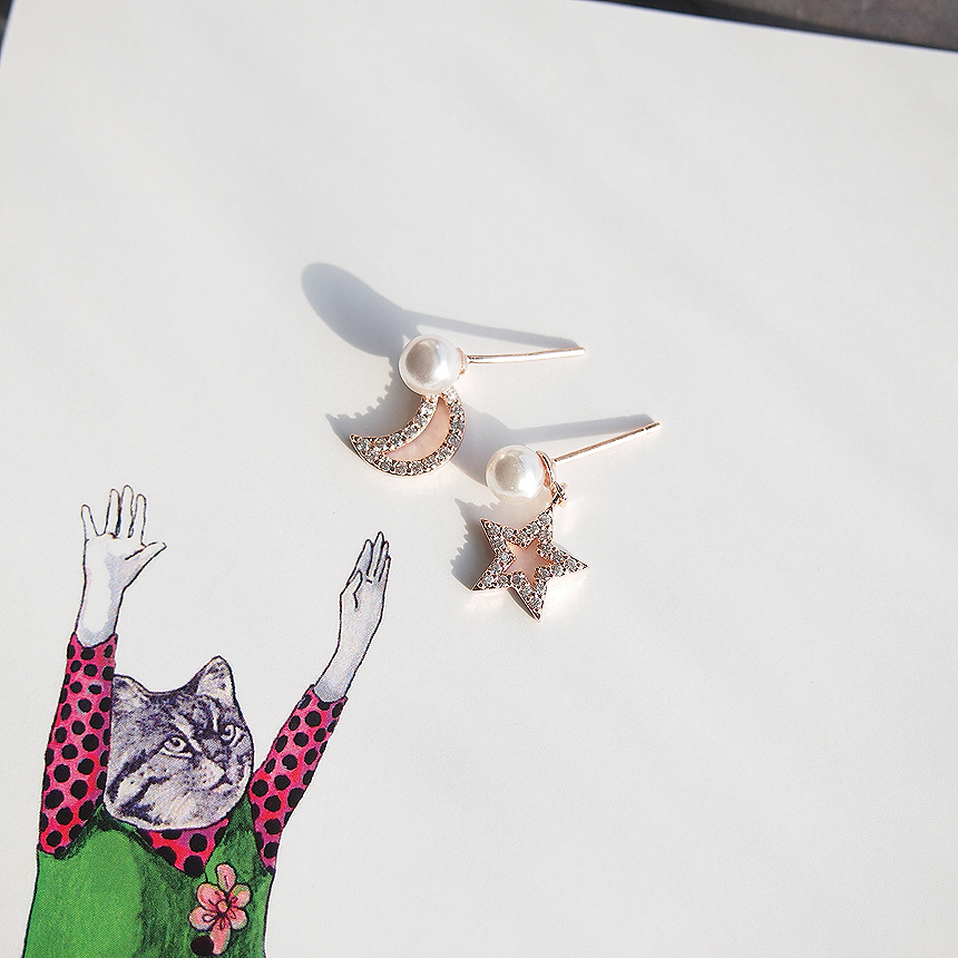 Anti-allergic silver pearl drop earrings 2color si