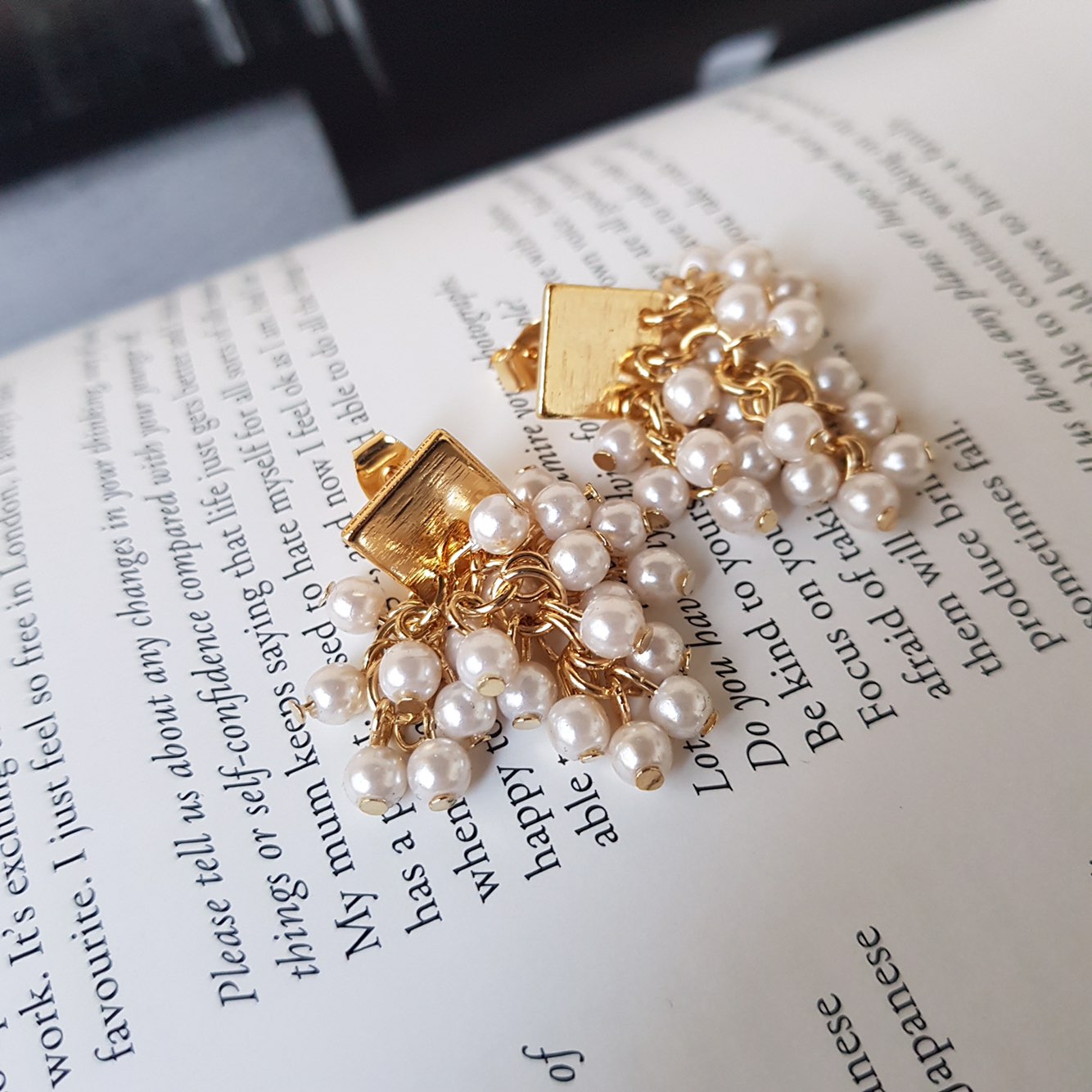 Aiina Pearl Song Drop Earrings Wedding Look Office