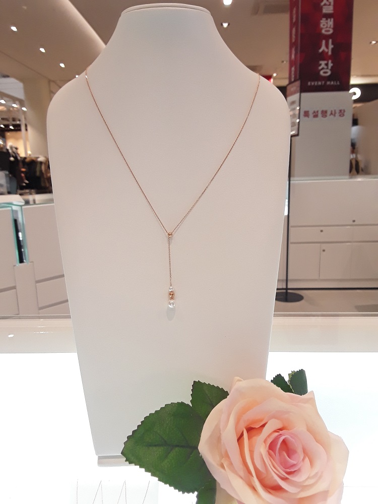 Stonehenge Rose Gold Pearl Necklace J0096 Wedding 