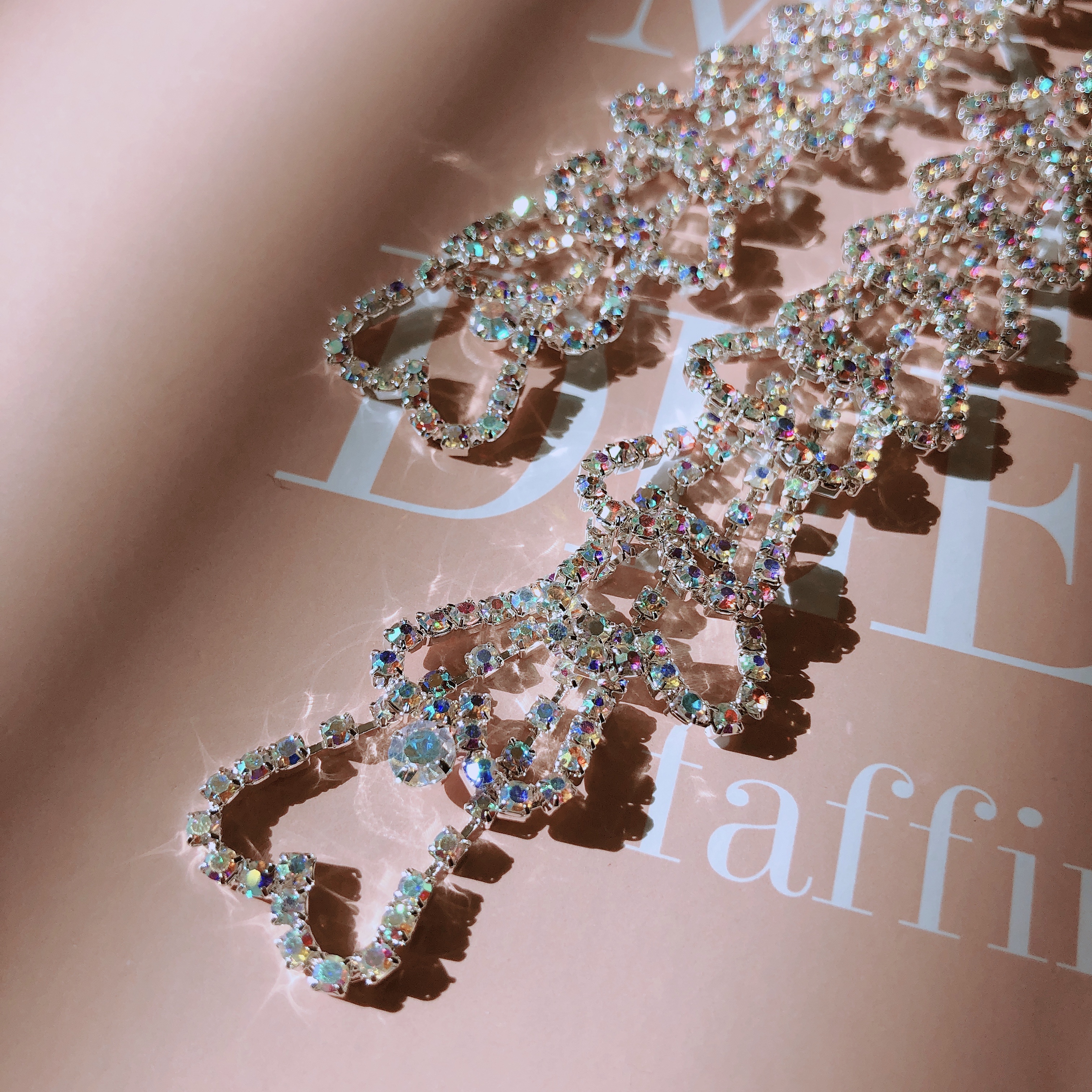 Gorgeous Glitter Opal Heart Heart Long Drop Drop E