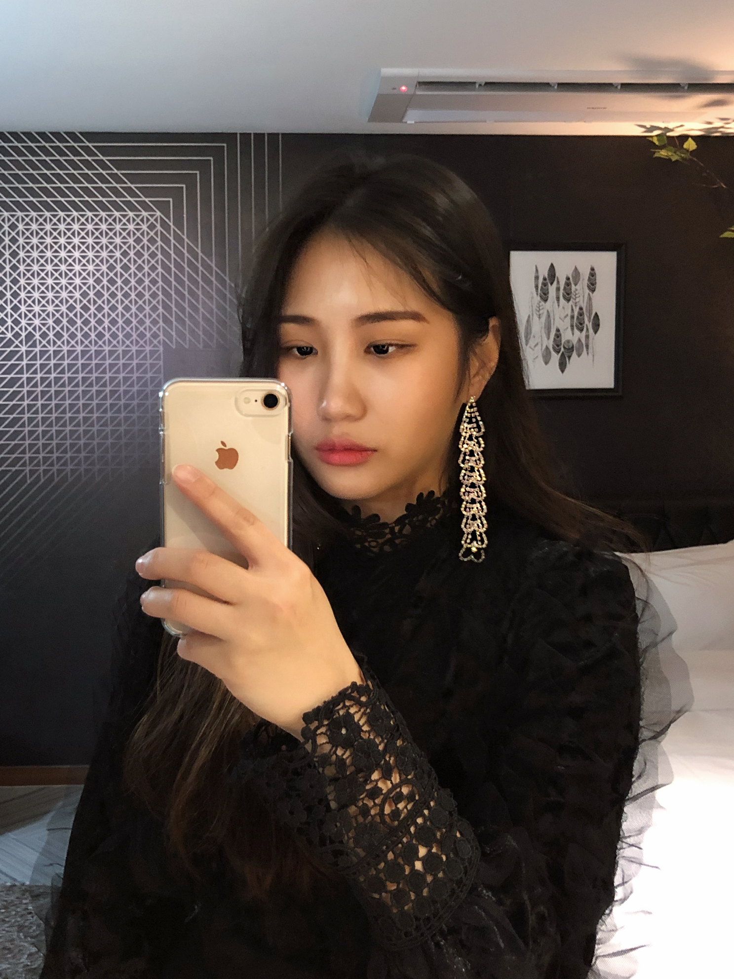 Gorgeous Glitter Opal Heart Heart Long Drop Drop E