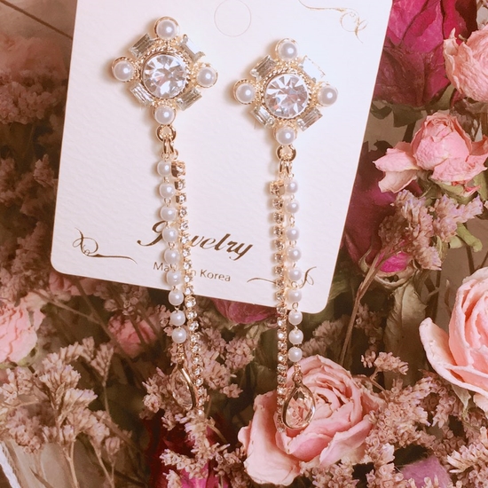 Creamy Drop Earrings Point Cycle Good Bling Bling 