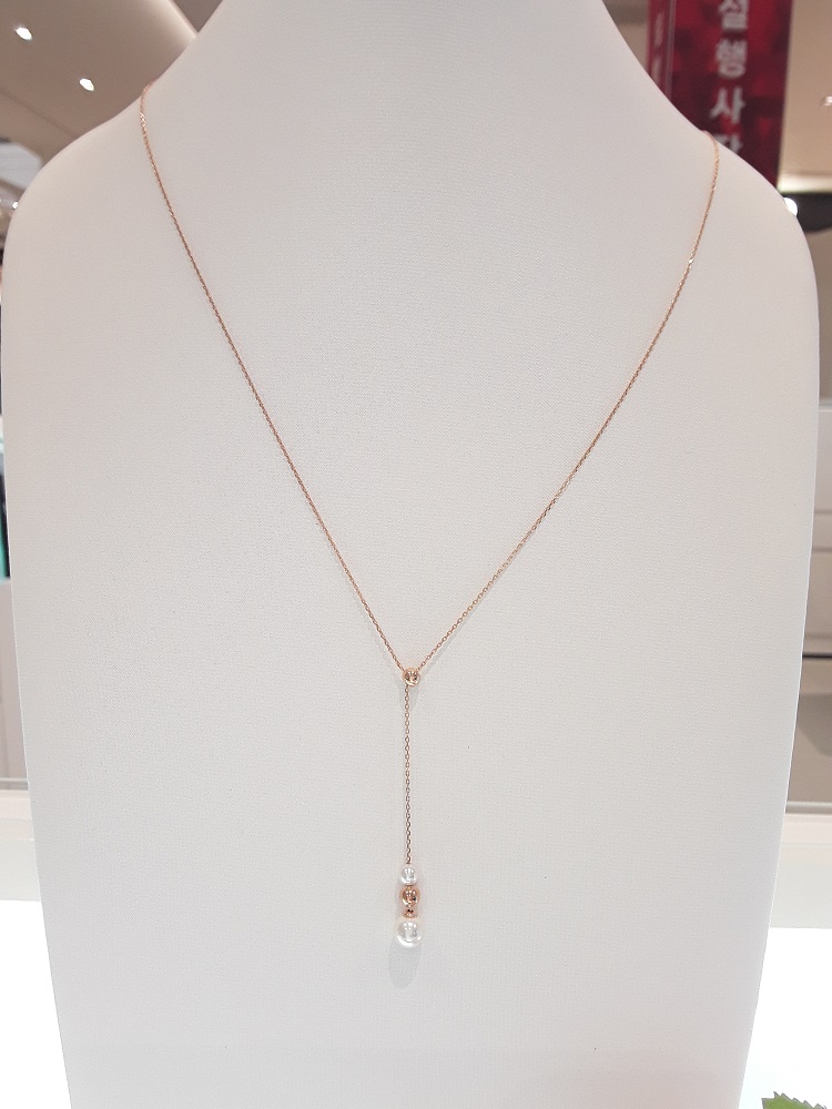 Stonehenge Rose Gold Pearl Necklace J0096 Wedding 