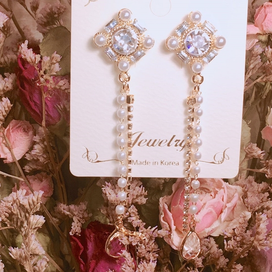 Creamy Drop Earrings Point Cycle Good Bling Bling 