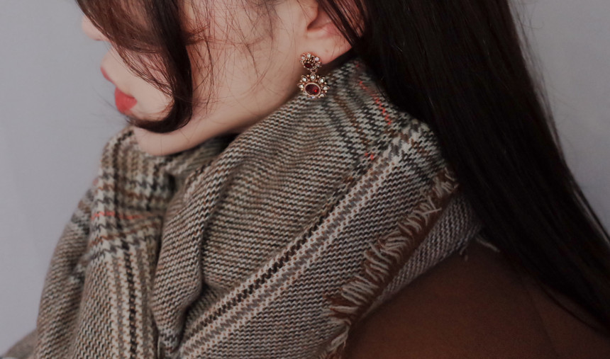 6Colors Greate Double Flower Antique Silver Earrin