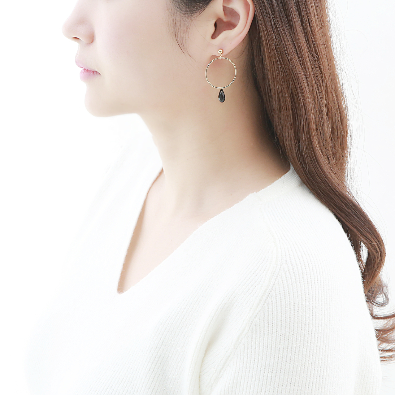 Long pearl clutch drop earrings 2type classic fash