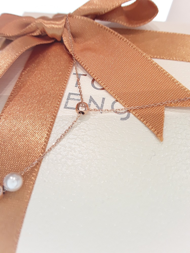 Stonehenge Rose Gold Pearl Necklace J0096 Wedding 