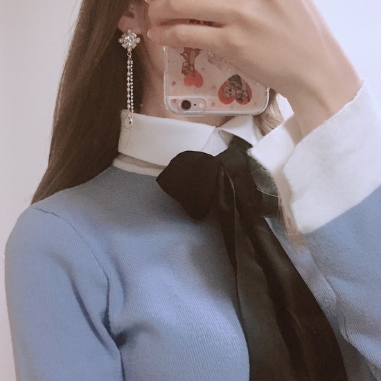 Creamy Drop Earrings Point Cycle Good Bling Bling 