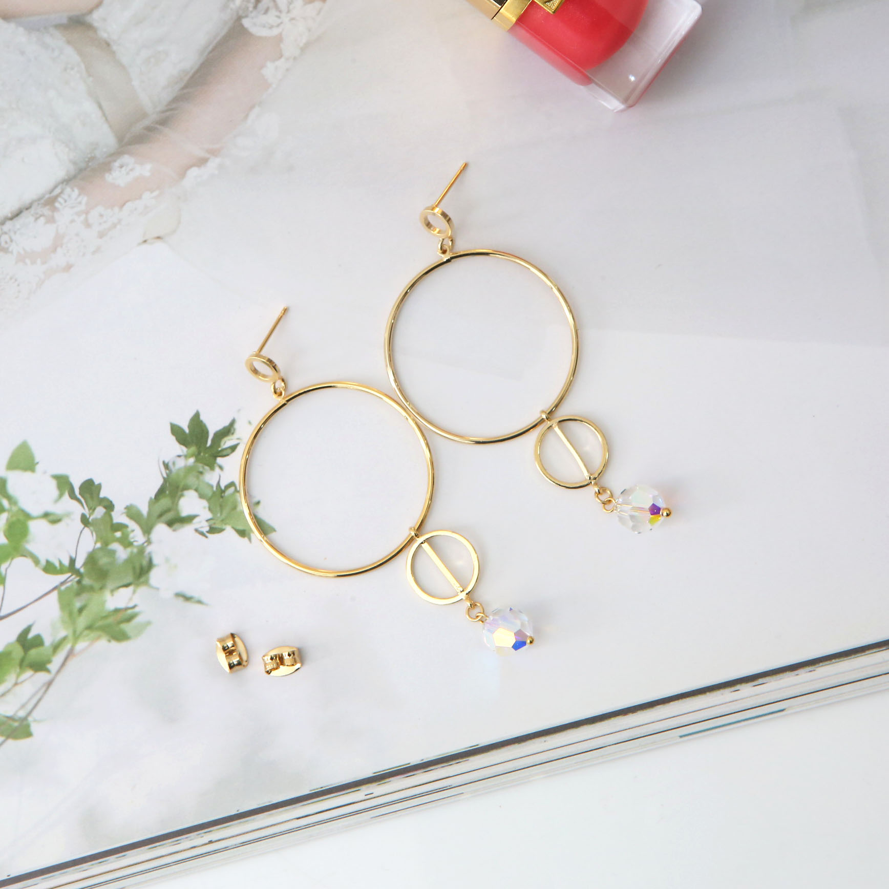 Mubas Swarovski Caraden Double Tingling Long Drop 