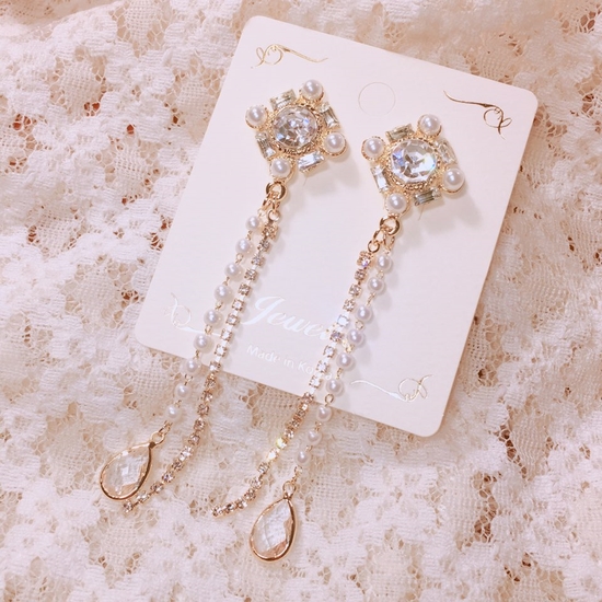 Creamy Drop Earrings Point Cycle Good Bling Bling 