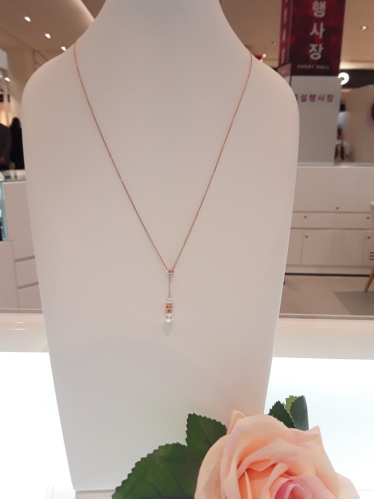 Stonehenge Rose Gold Pearl Necklace J0096 Wedding 