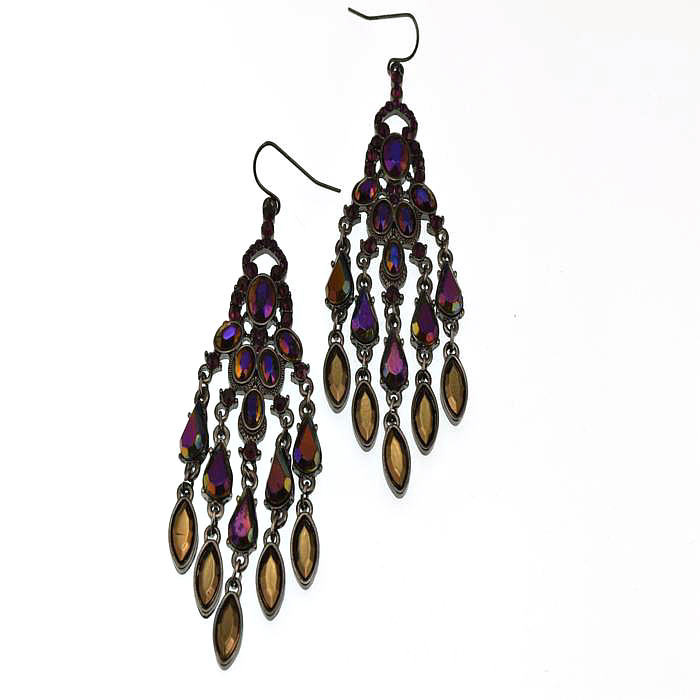 Purple Chandelier Bold Earrings Party New Year Col