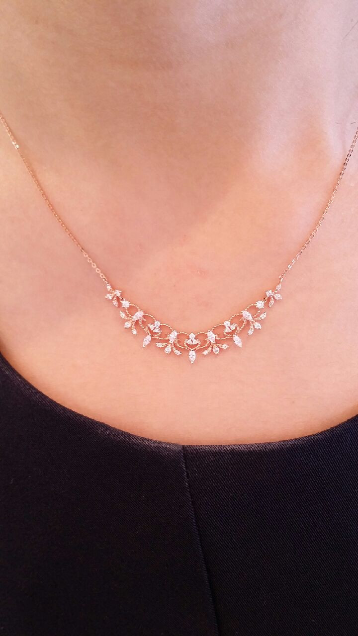 Stonehenge 14k Rose Gold Victorian Necklace T0401