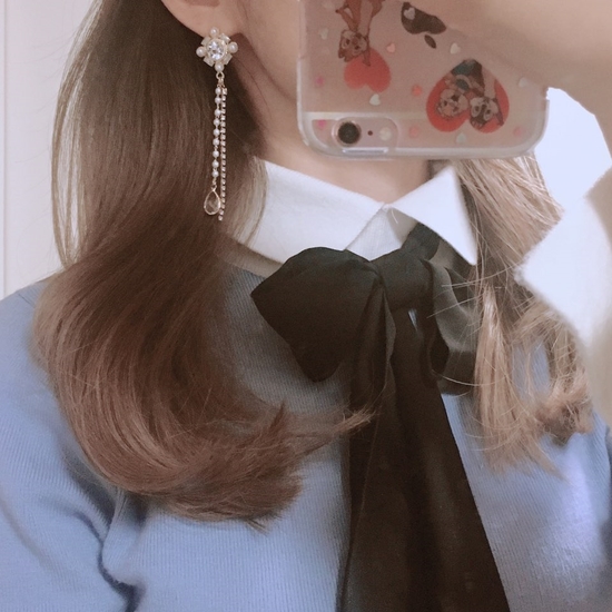 Creamy Drop Earrings Point Cycle Good Bling Bling 