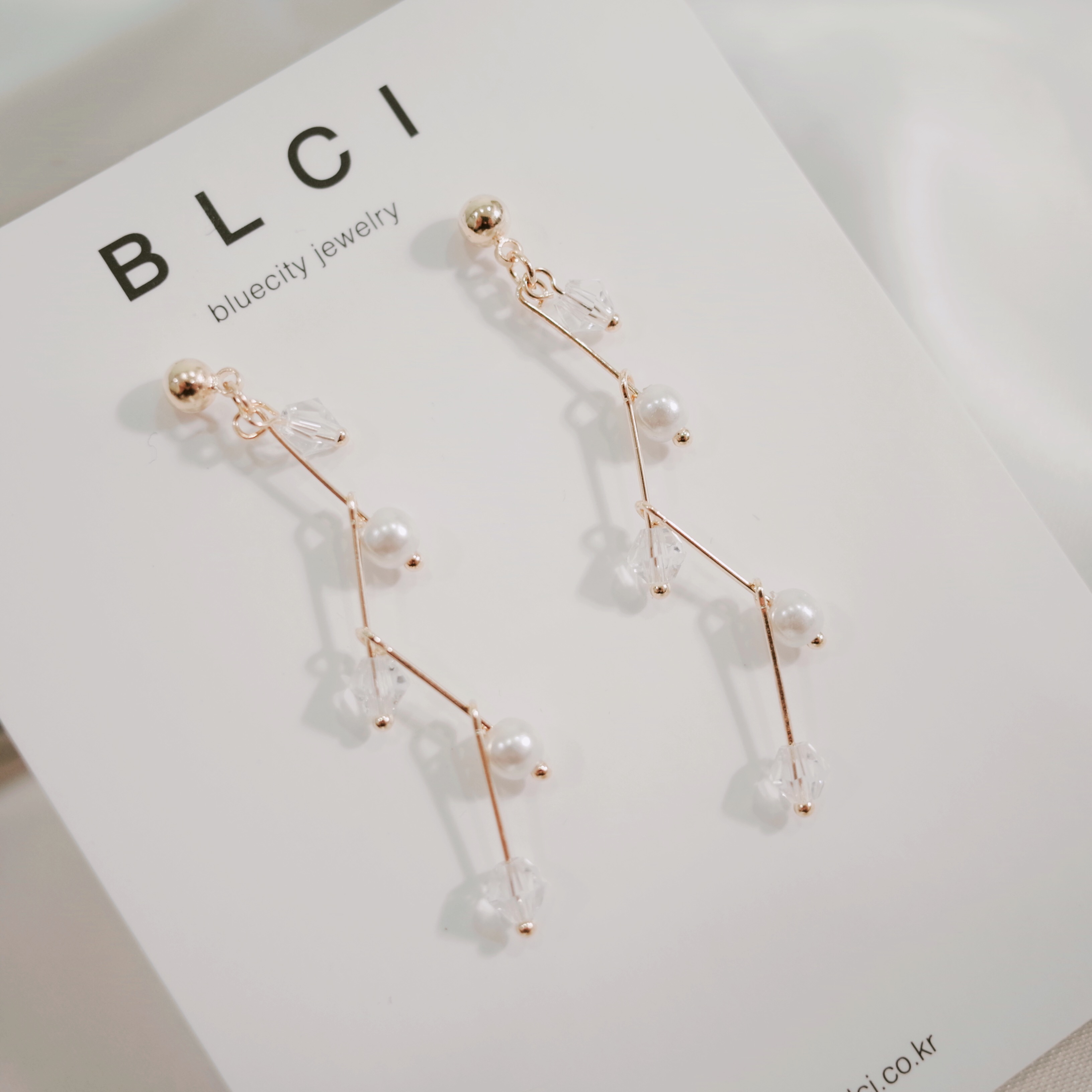 Chelsea Crystal Drop Earrings 2color Earrings Pear