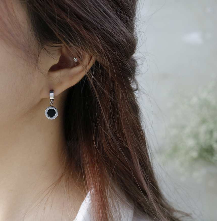 Simple Dominic One Touch Surge Steel Earrings Tita