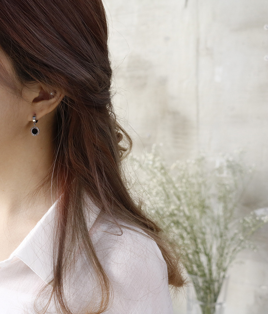 Simple Dominic One Touch Surge Steel Earrings Tita