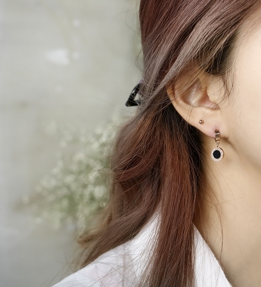 Simple Dominic One Touch Surge Steel Earrings Tita