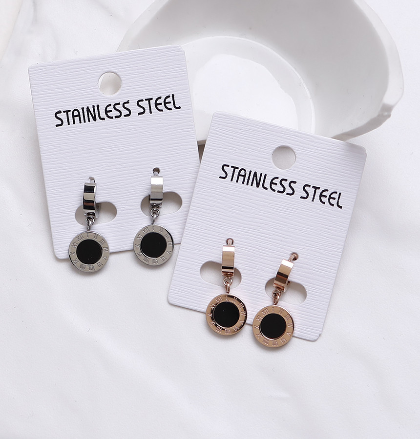 Simple Dominic One Touch Surge Steel Earrings Tita