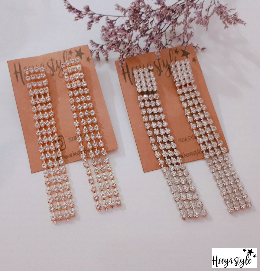 Cubic Chain 4-Line Drop Earring Earring Possible E